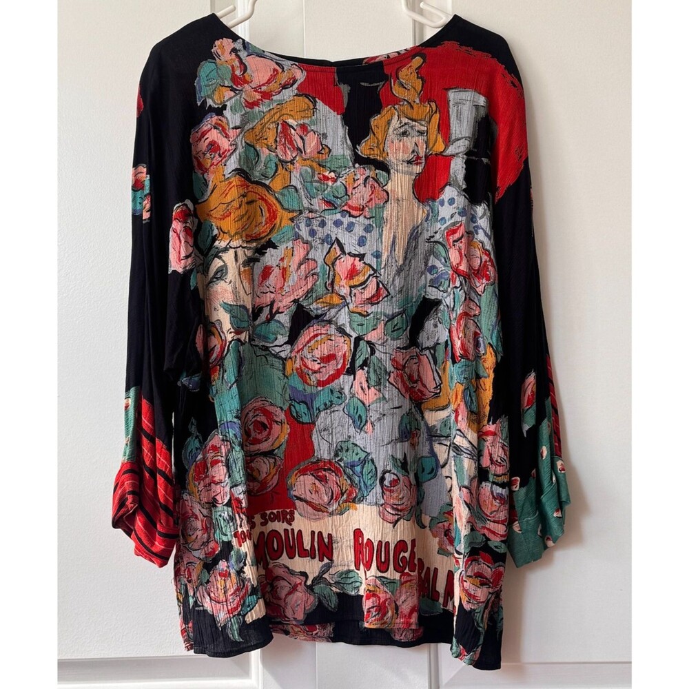 Vintage Carole Little Moulin Rouge Dolman Top 10/12 Large 1990s